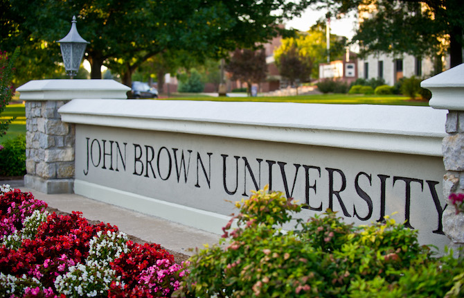 The sign at John Brown University