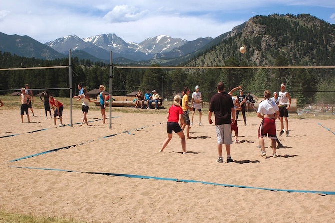 Playing volleyball at YMCA of the Rockies - Estes Park